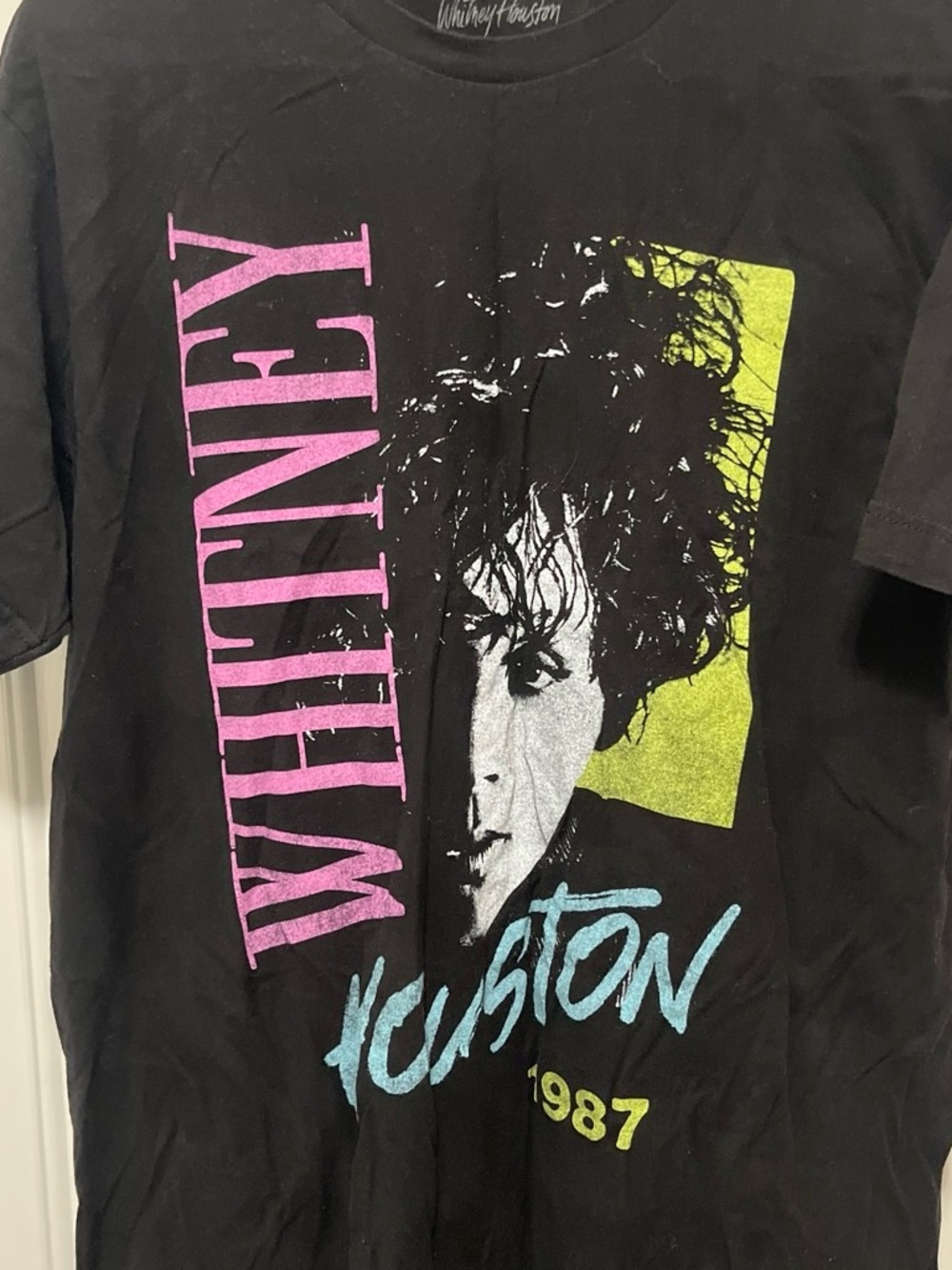 Black Graphic Tee - Black with Pink & Lime Accents